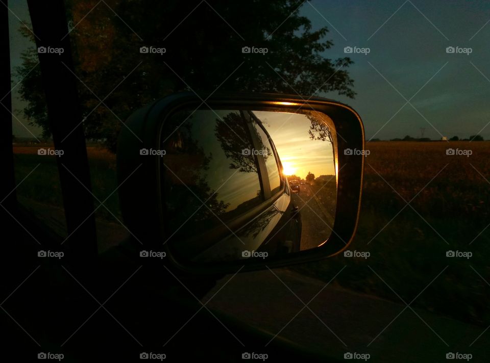 Vehicle, Light, Car, Sunset, Landscape