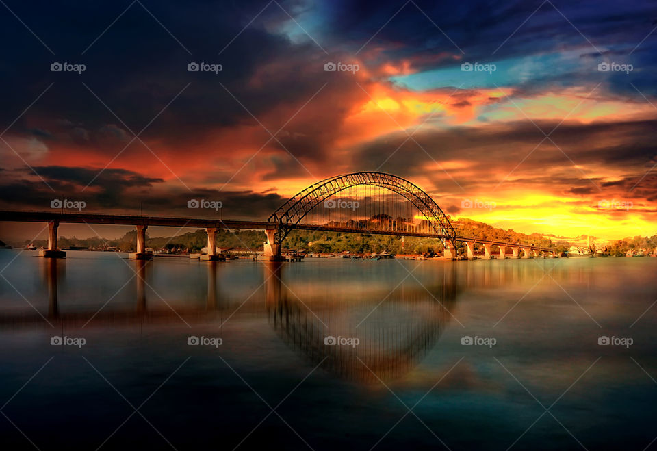 sunset at mahakam river