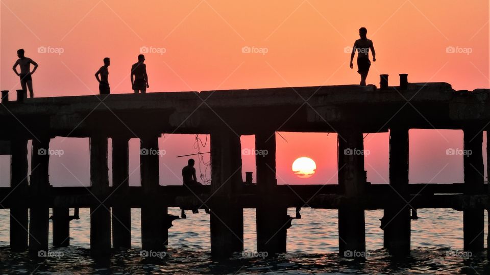 Old Pier an sunset