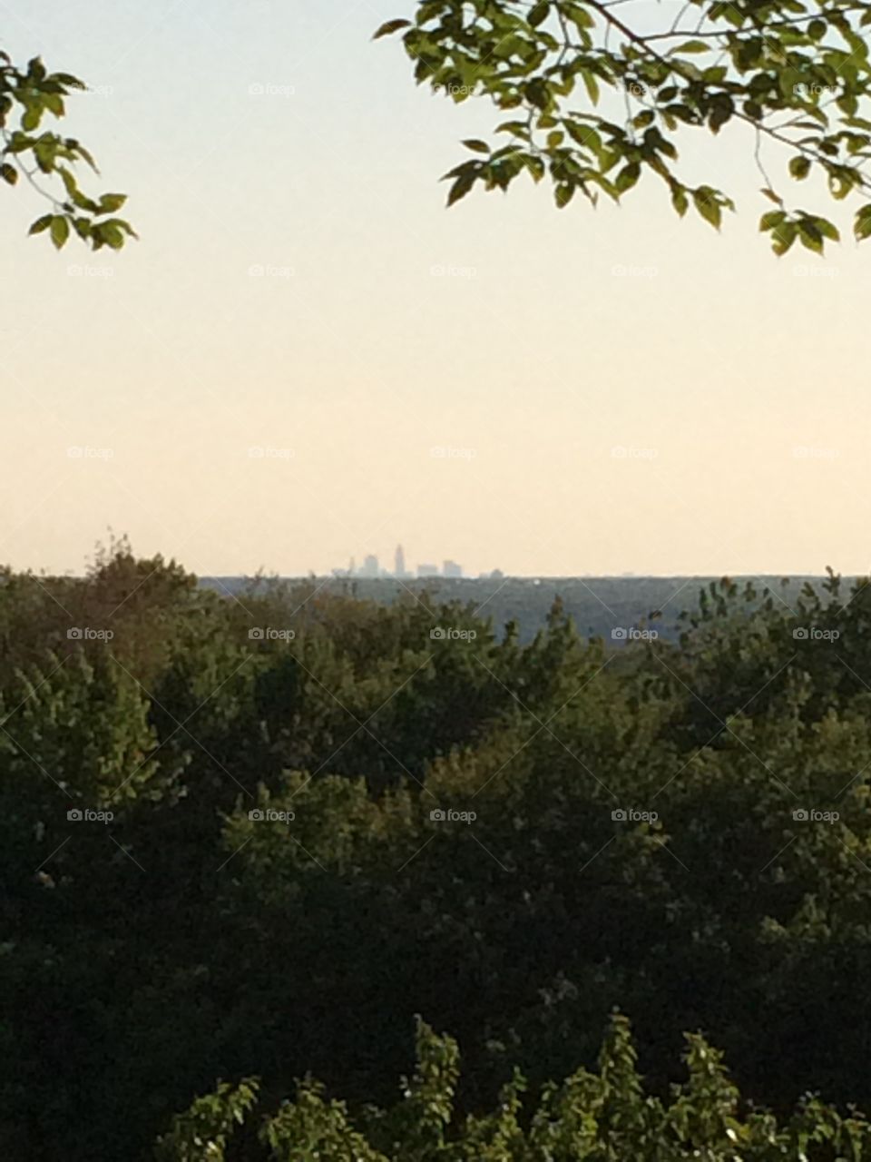 Going For a Hike. Cleveland in the Distance