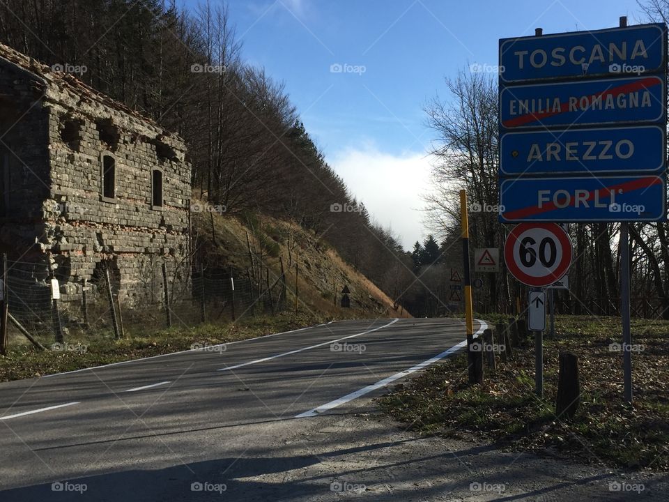 The road at the Calla pass,high Italian mountain