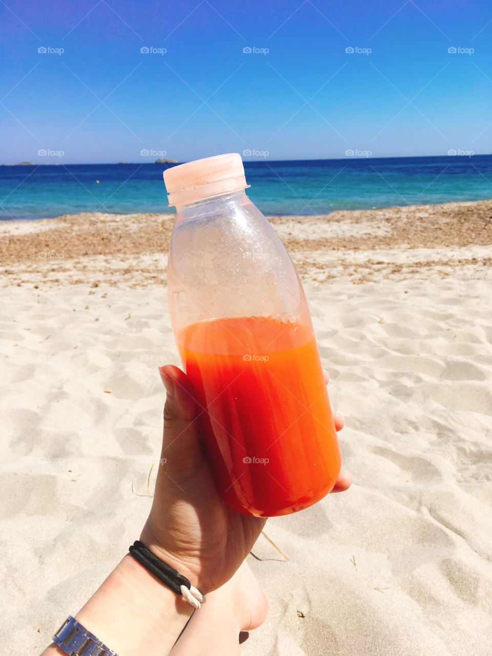 Strawberry juice in the summer 