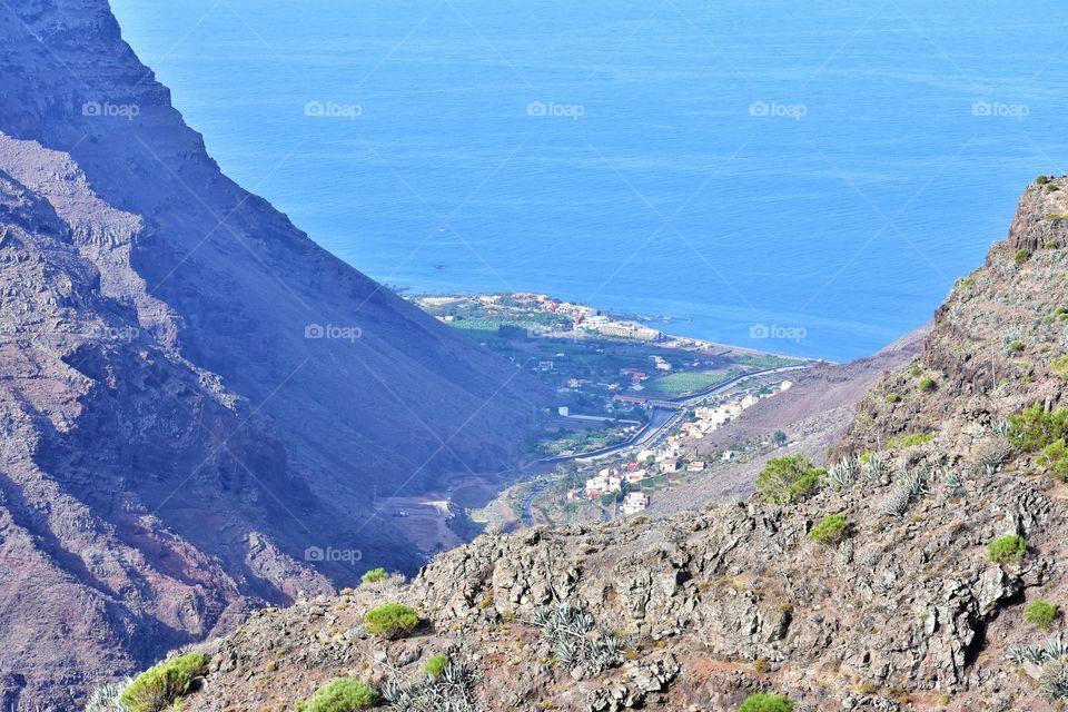 valle gran rey top view on la gomera canary island in Spain