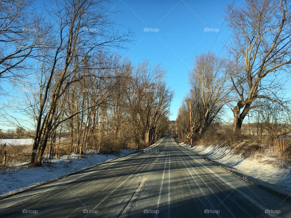Road sprayed for ice treatment 