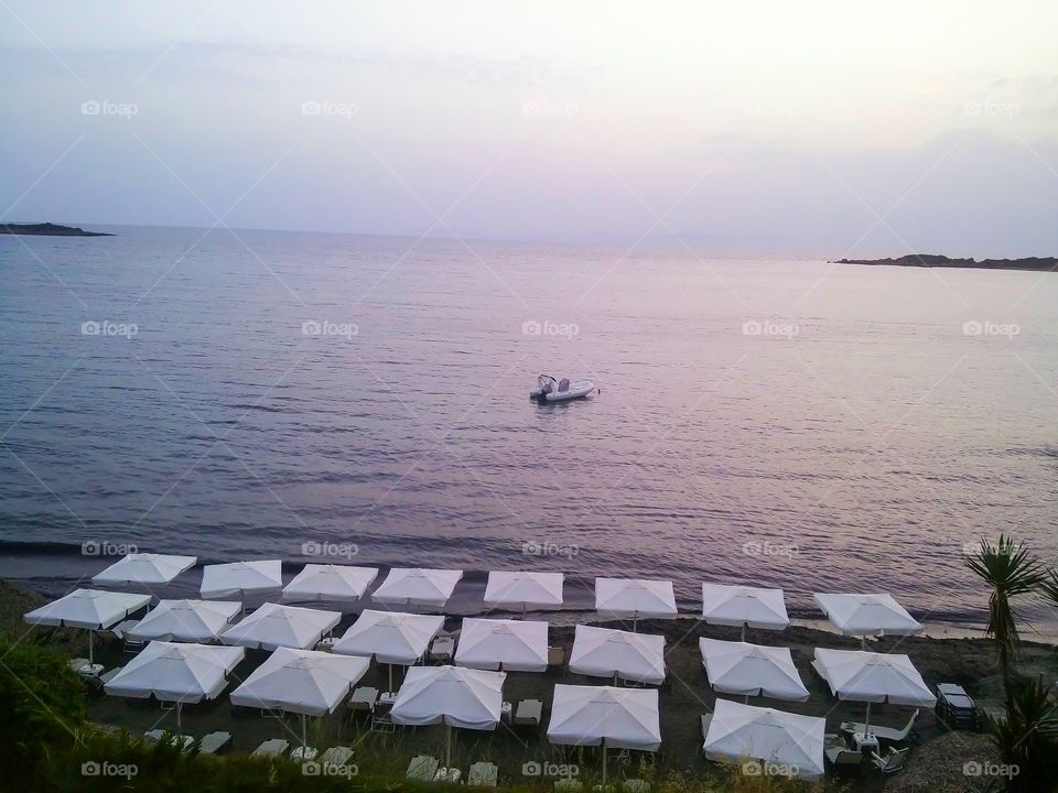 after sunset Agios Andreas beach Peloponnese Greece
