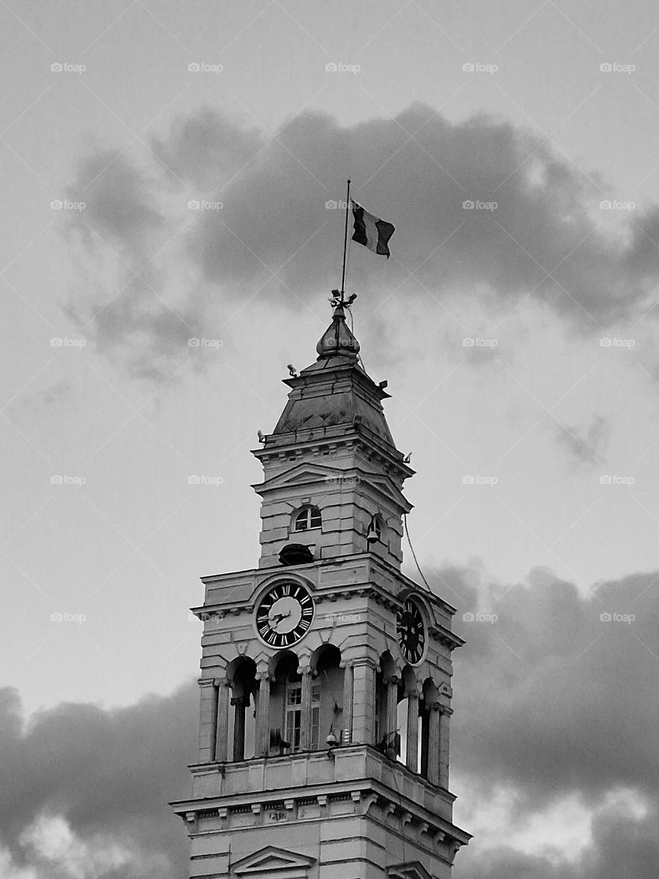 the tower of the town hall in Arad