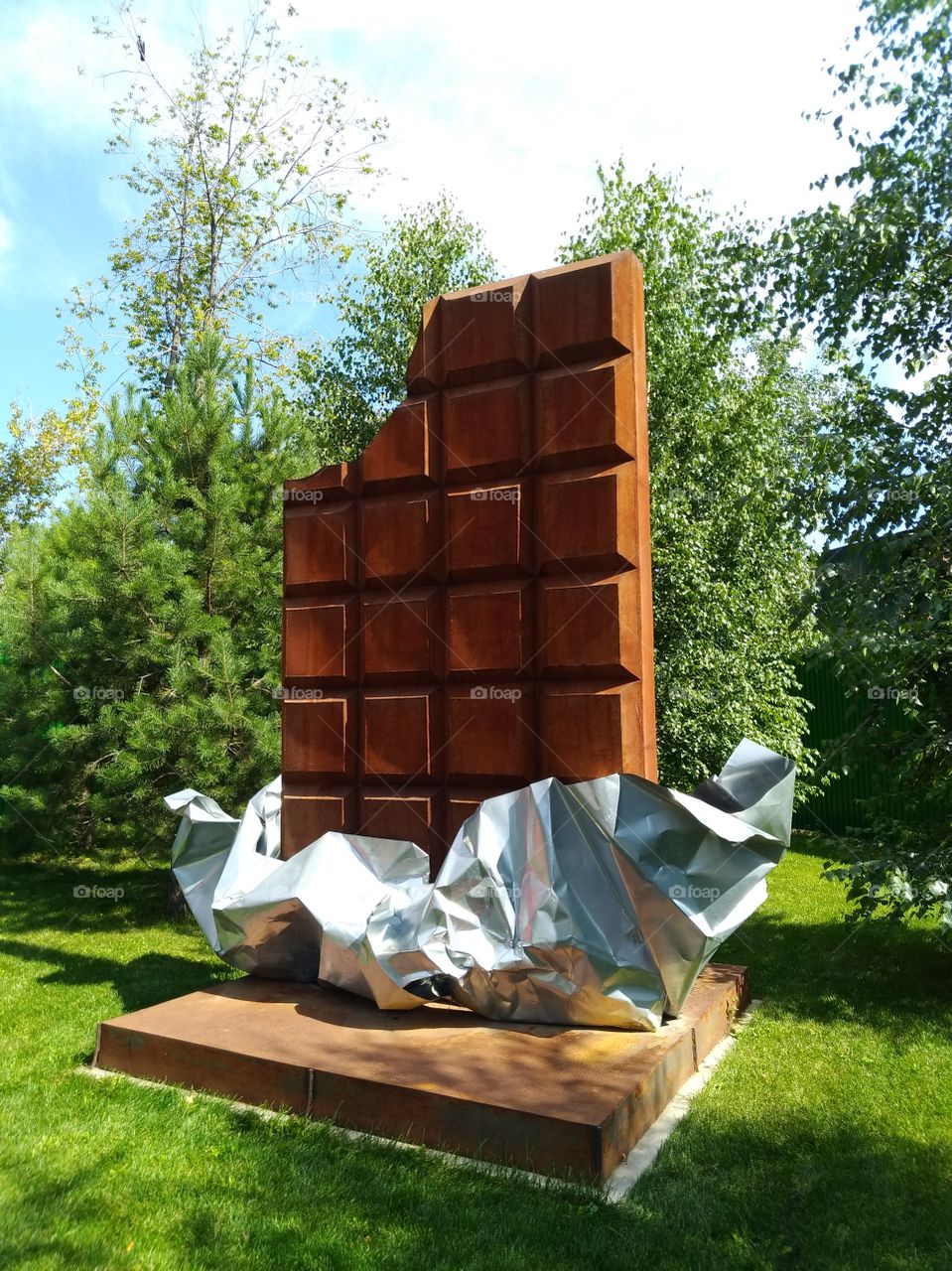 Large metal chocolate bar