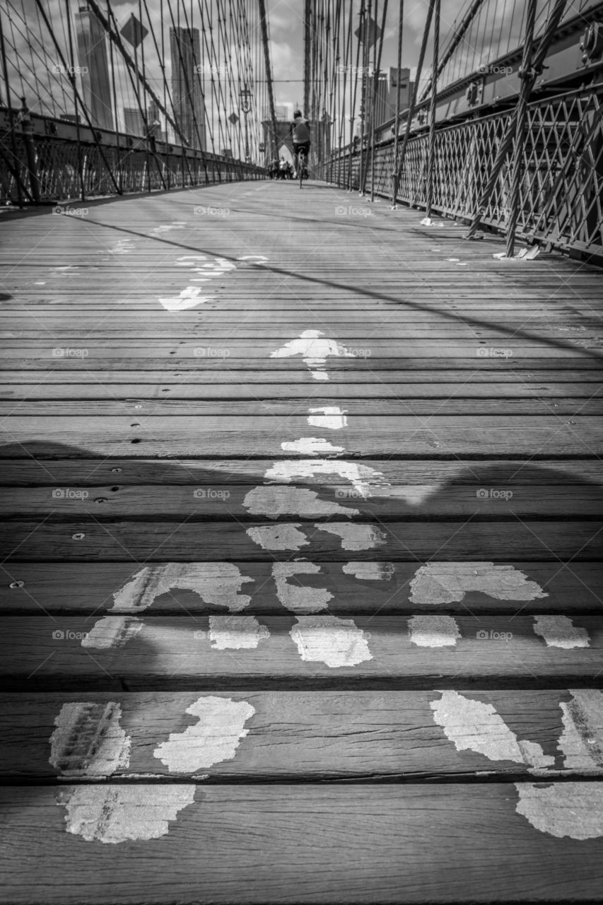 Close-up of a sign on bridge