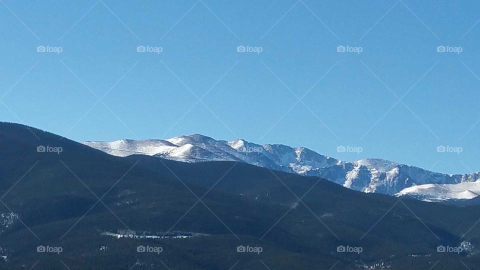 Snow capped mountains