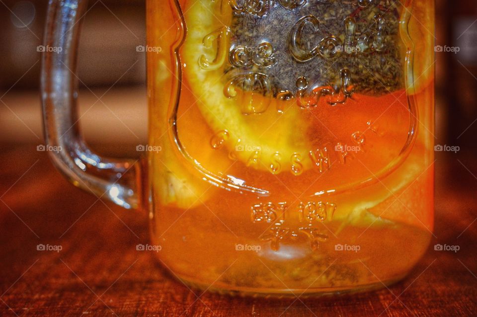 Rooibos tea with slices of orange