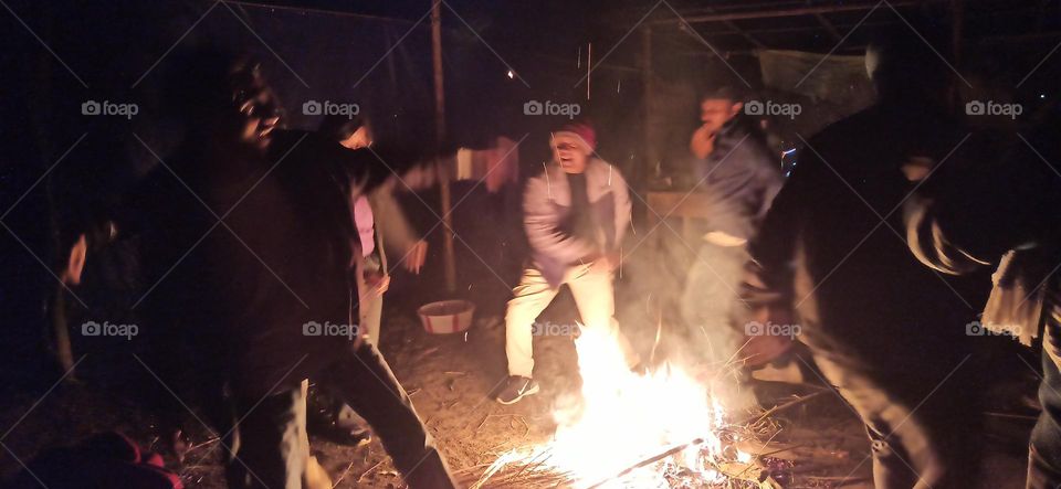 Merrymaking New year among friends