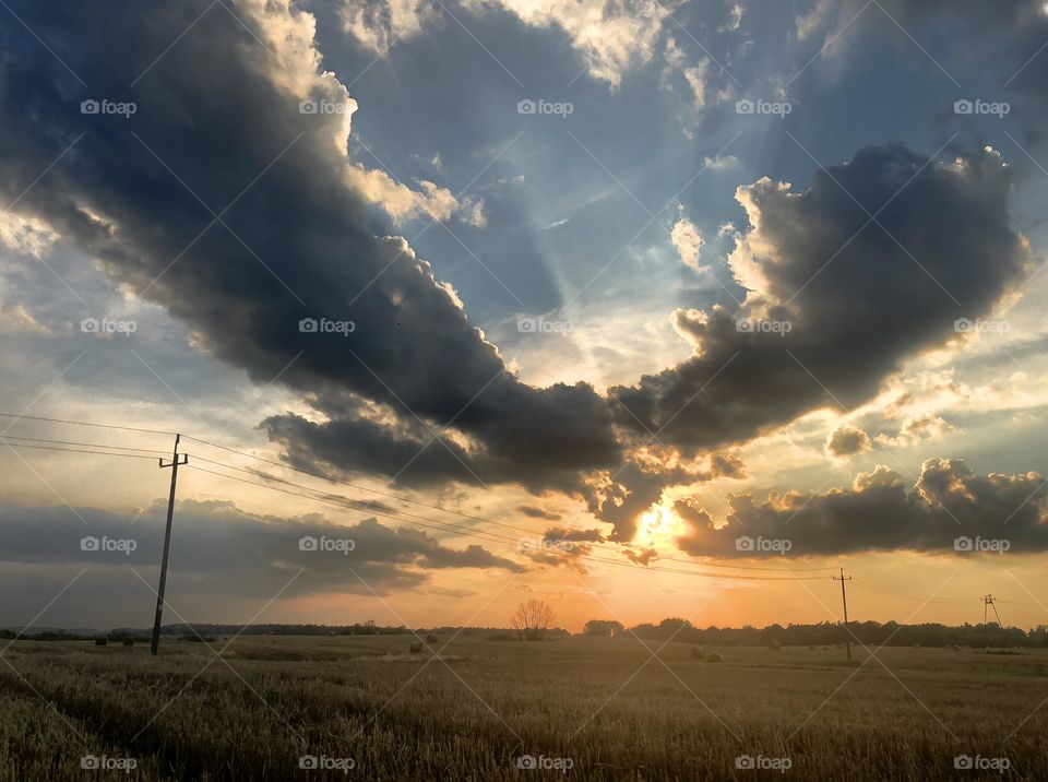 sunset in the countryside 