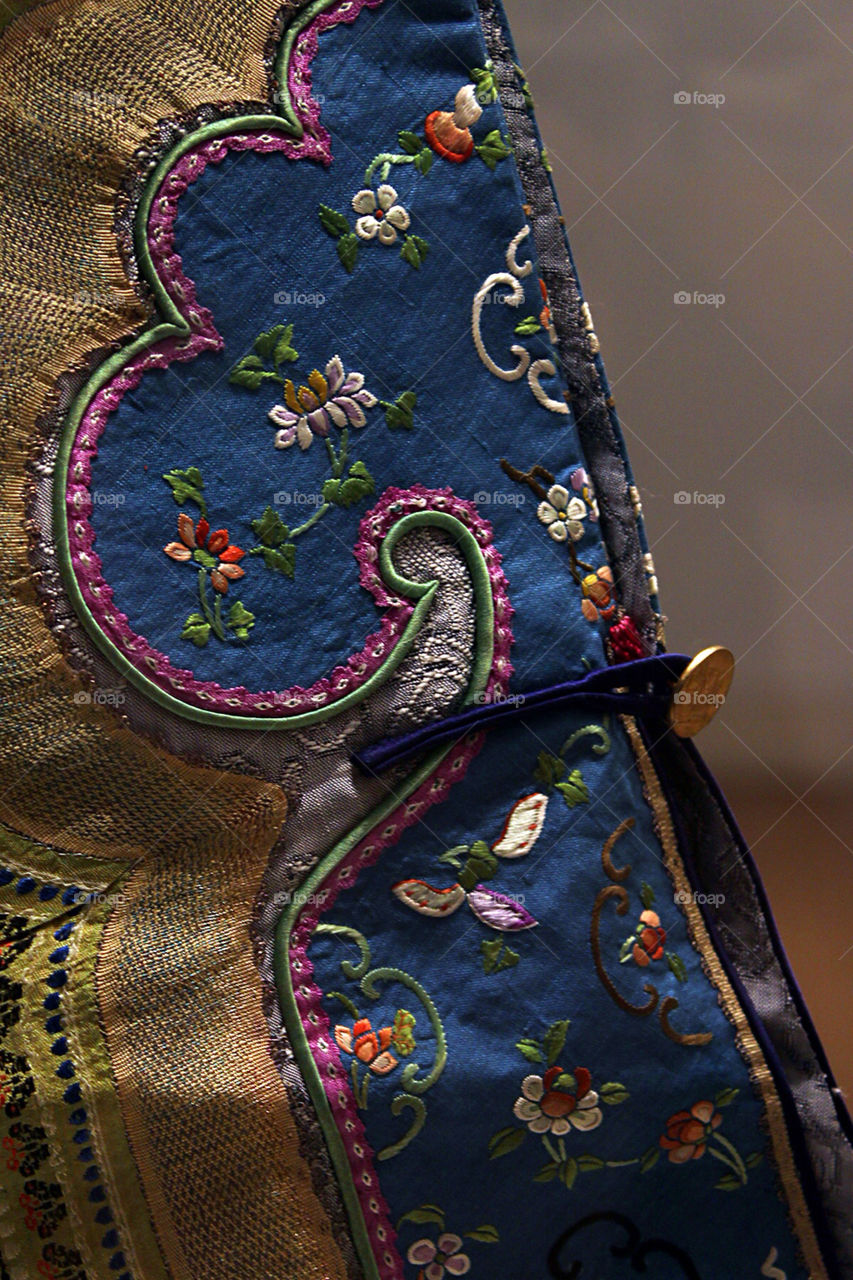 A beautiful embroidered clothes from ancient China.