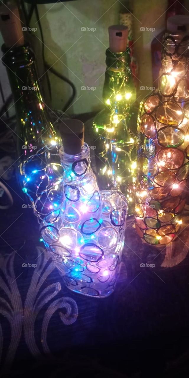 Glass Painted Bottle