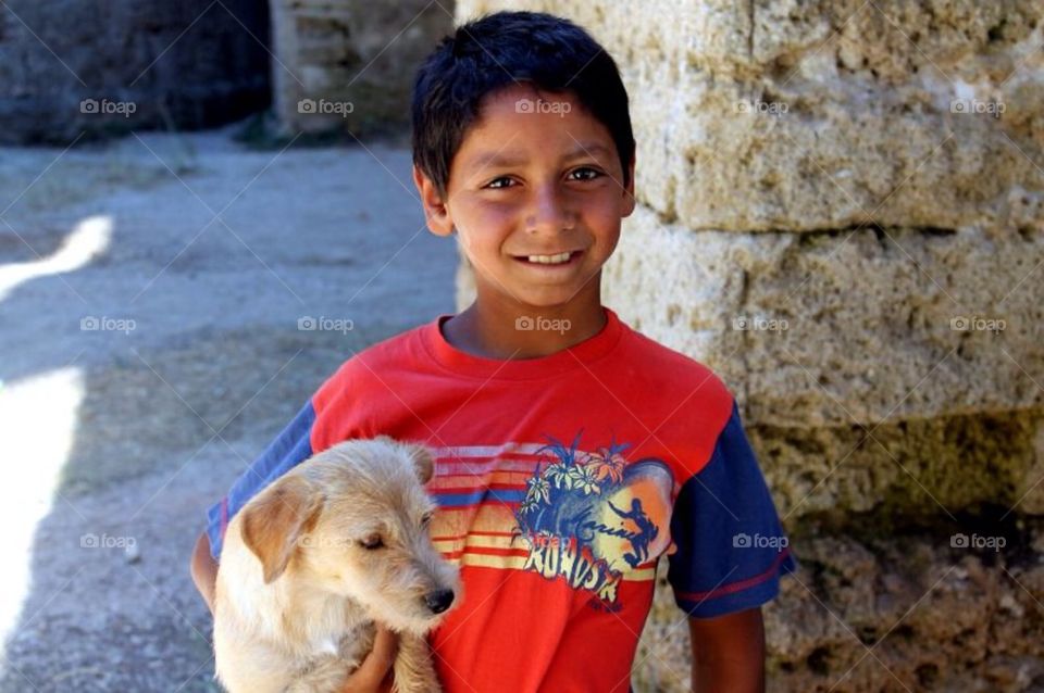 A boy and his dog