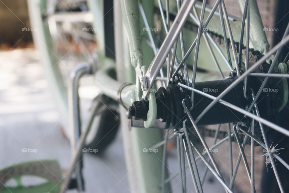 Close-up of bicycle spoke