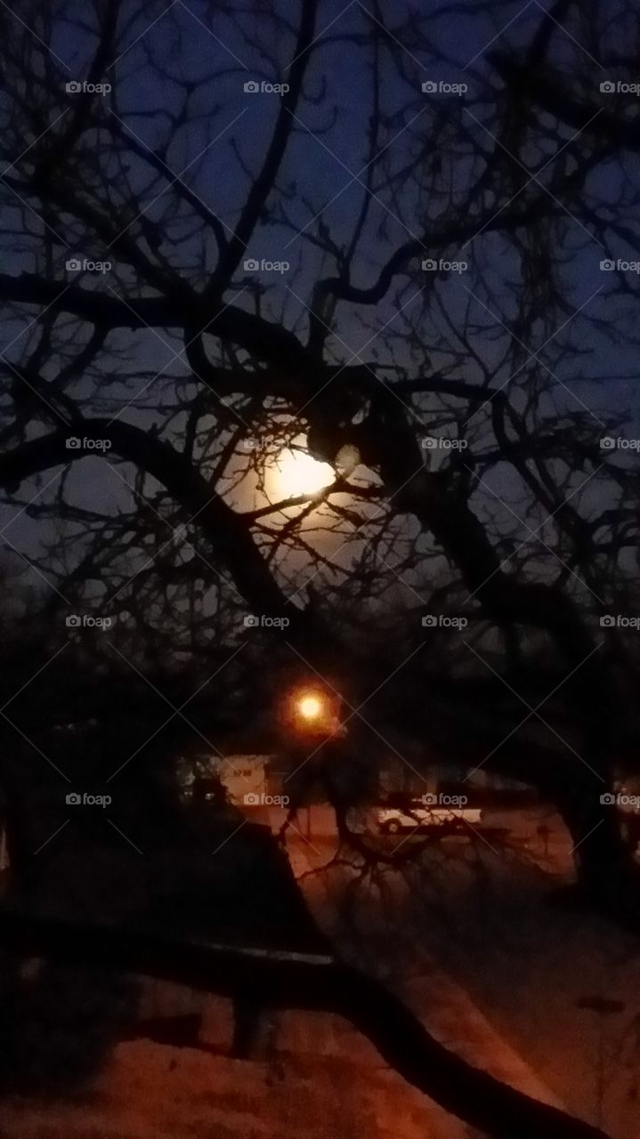 full moon at down