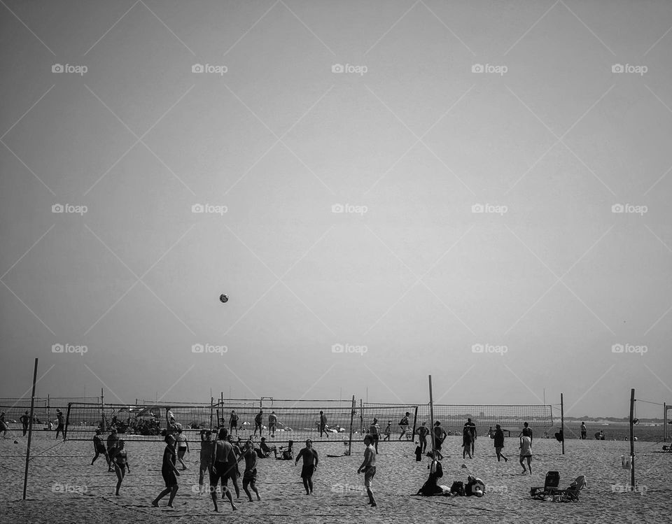 Volleyball players on the beach