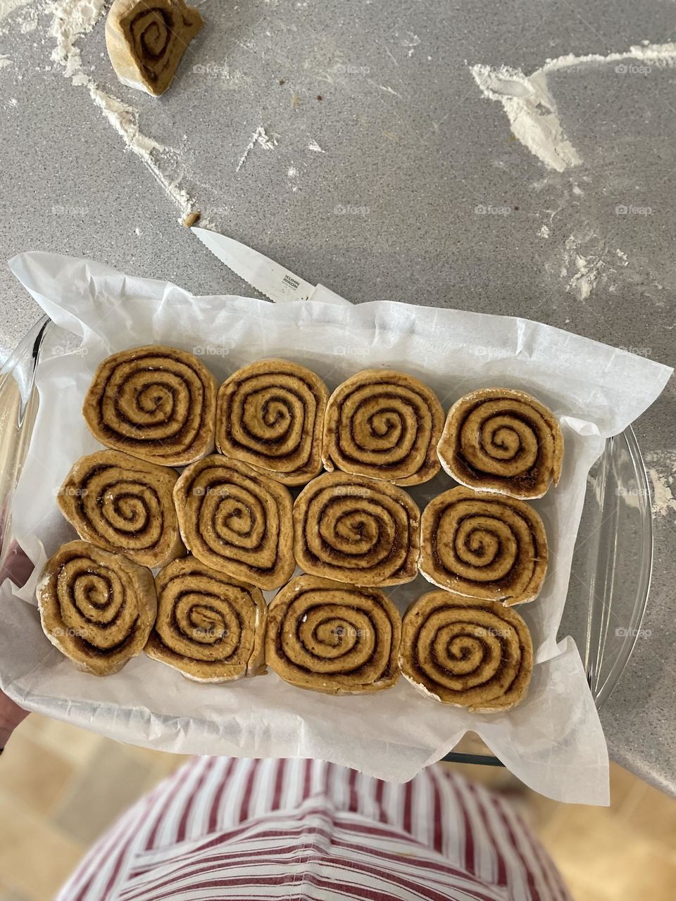 Preparing Cinnamon Rolls at home, freshly baked cinnamon rolls, baking with love, baking big Cinnamon rolls 