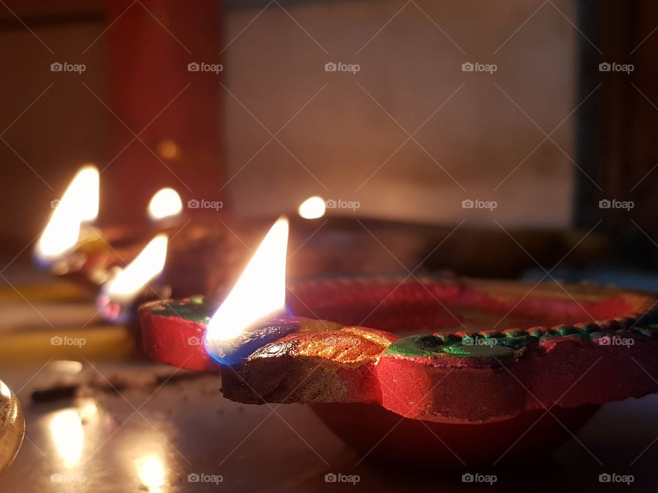 Diwali lighting
Diwali is a festival of light. Candles and especially diyas are lit.