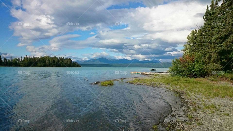 The shores of Caribou Island in Skilak Lake, Alaska.