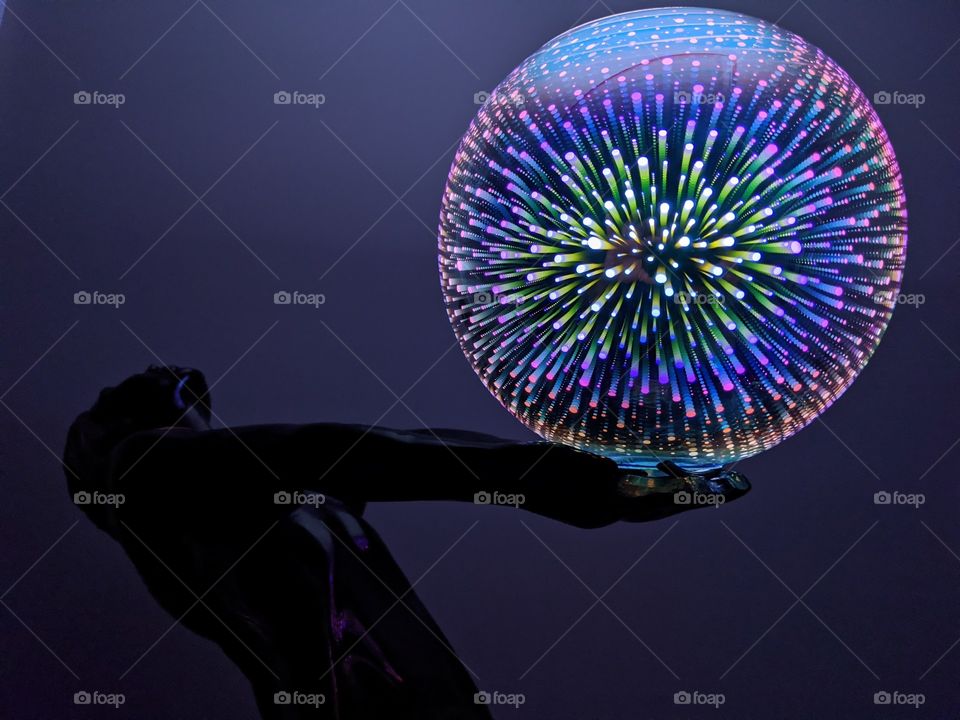 globe sphere mermaid multicolor