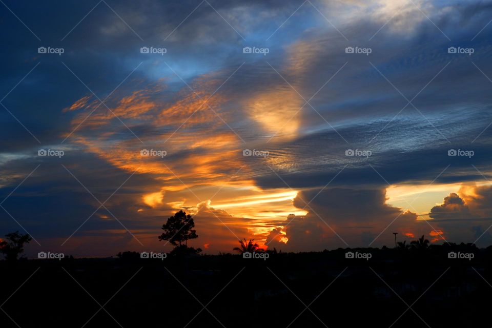 Background light is the sky with beautiful clouds.
