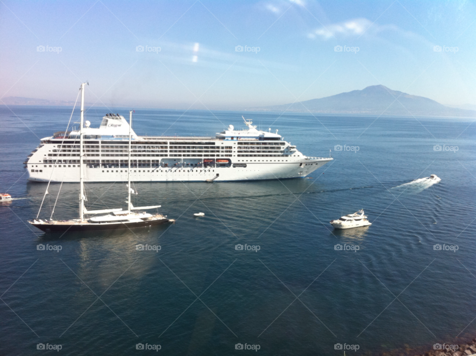 sea cruise ship volcano sorrento by bobmca1