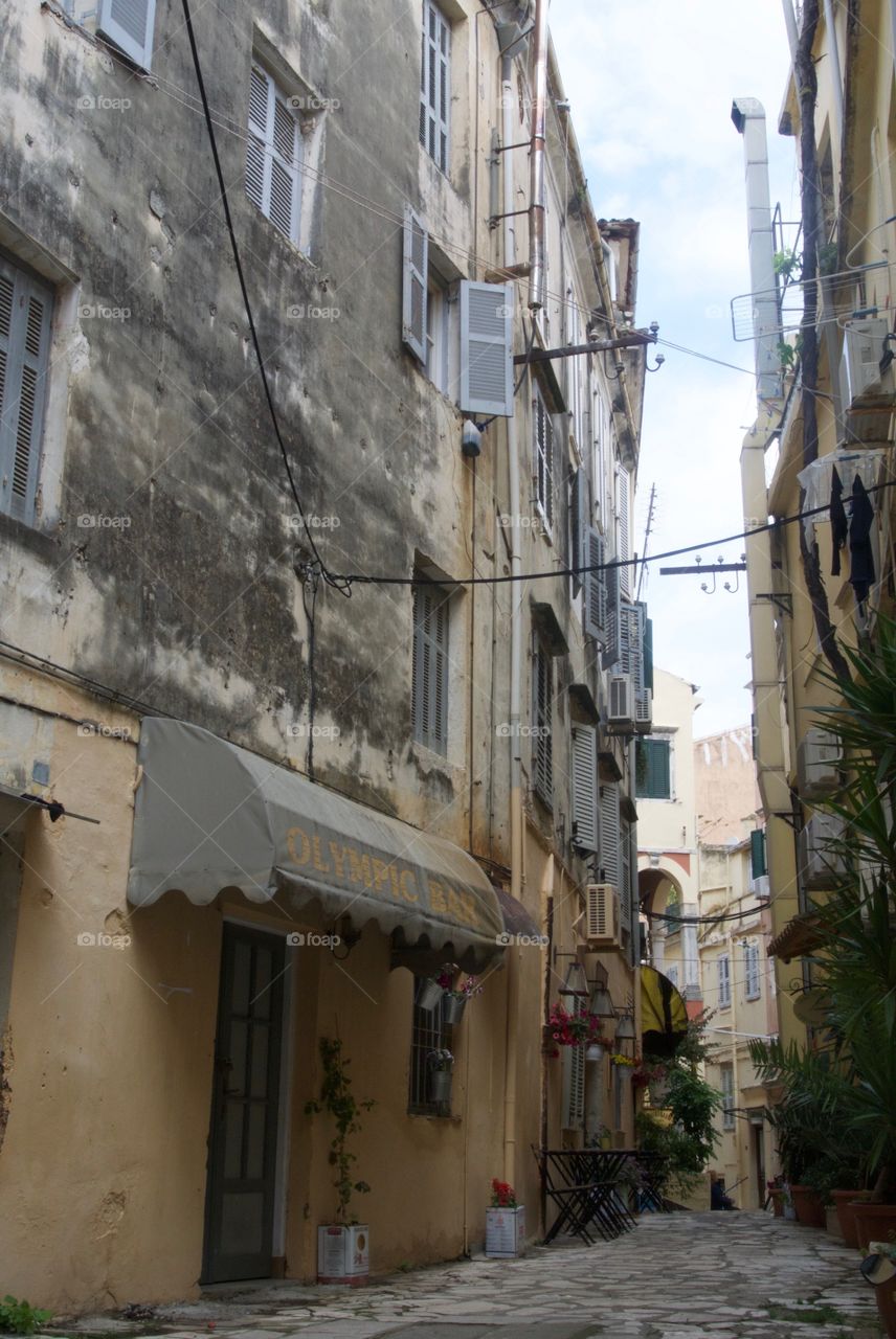 Greek streets in Corfu Town