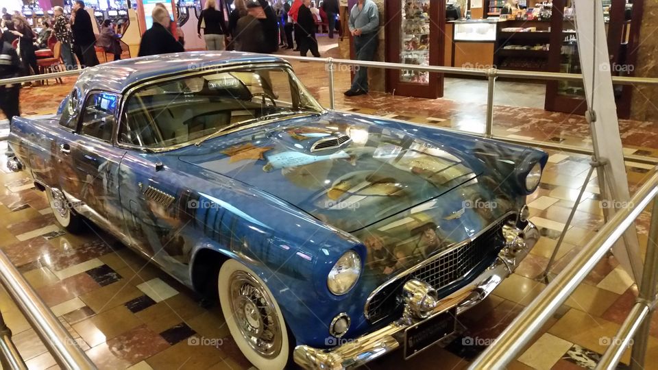 Antique blue car