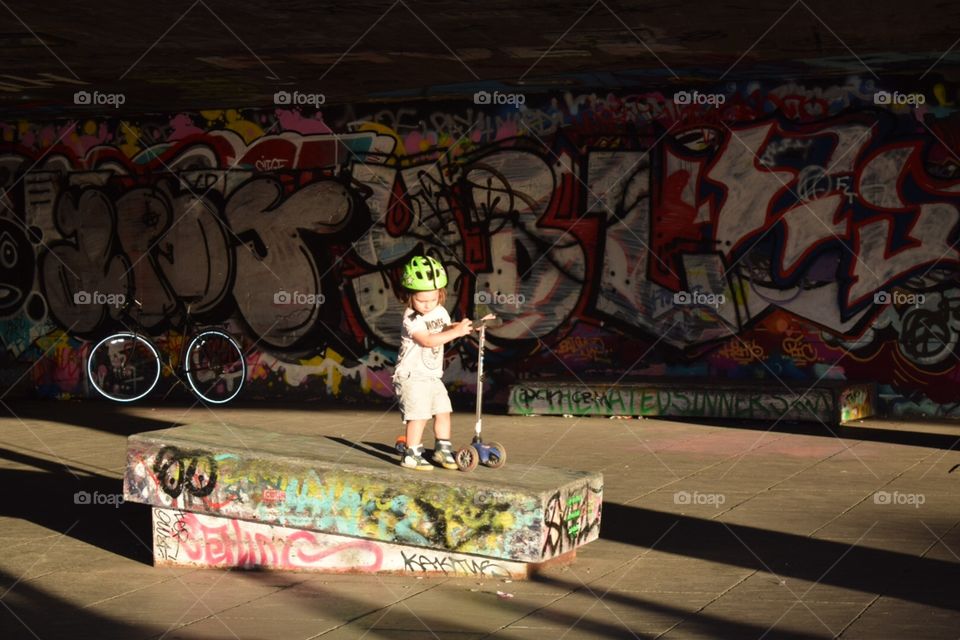 Little boy skateboard
