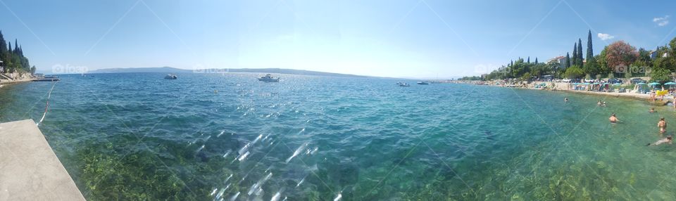 Blue Water with boats