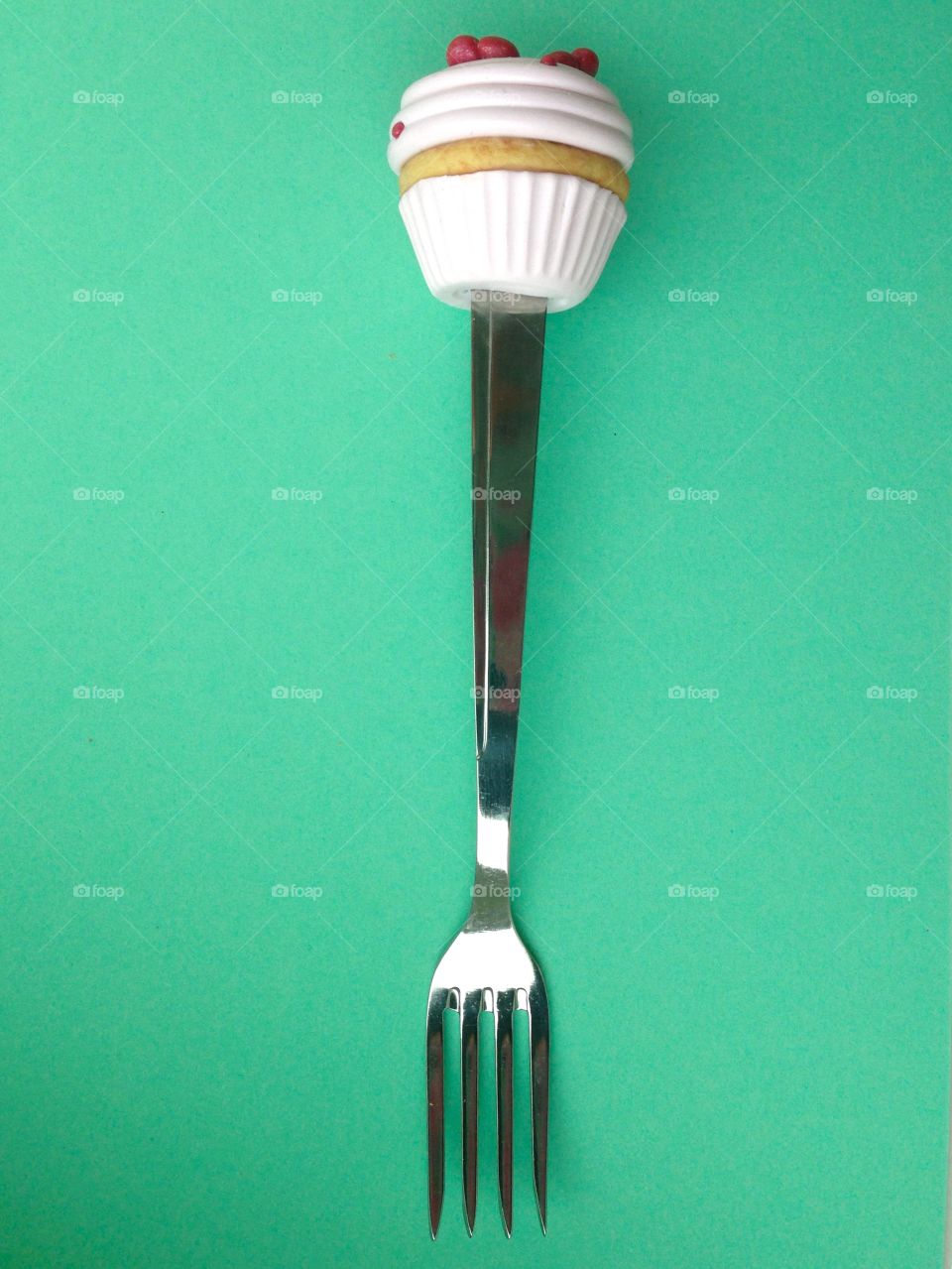 Fork on green 