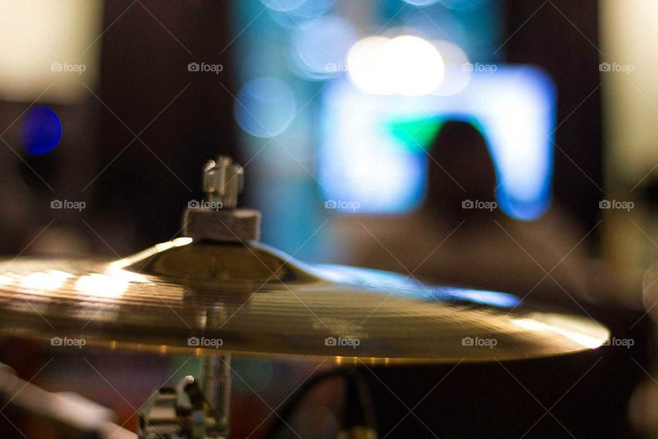 Close up of a set of hi hat cymbals