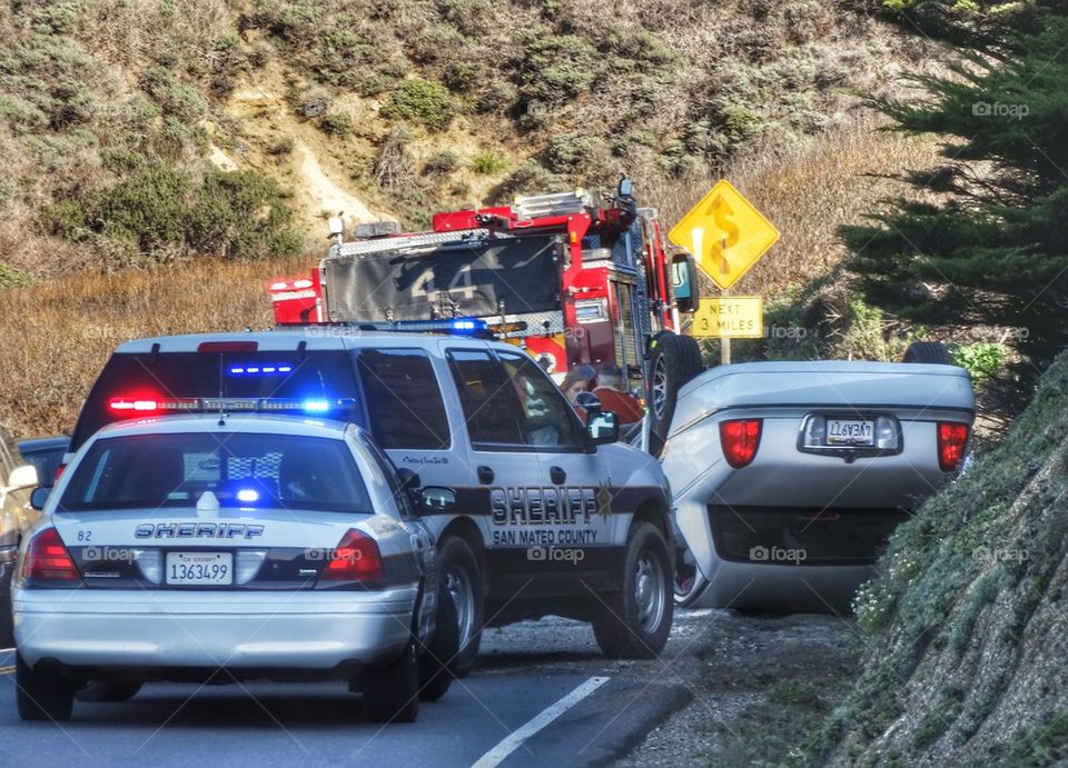 First Responders At Car Crash. Car Crash
