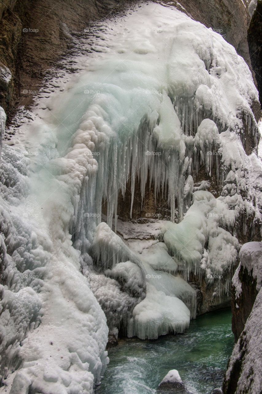 Frozen waterfall