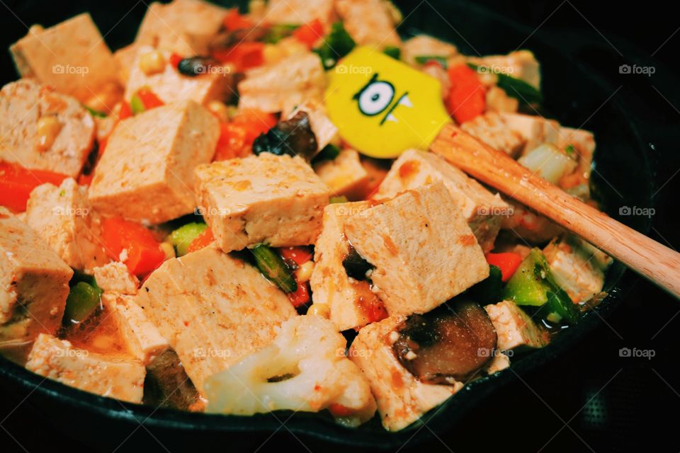 Tofu and vegetables 