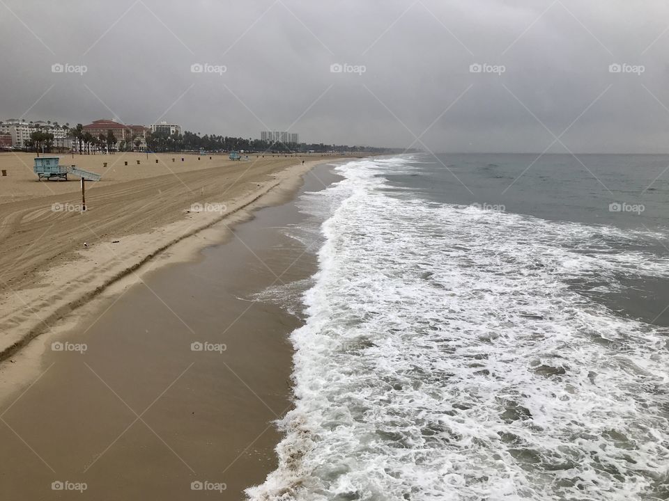 Beach overlooking Santa Monica Pier