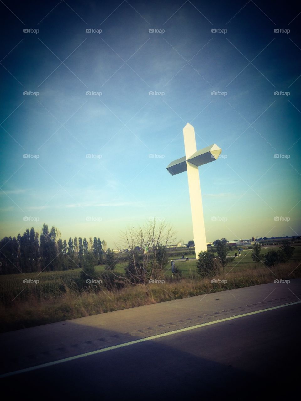 Roadside cross. Seen along the interstate 