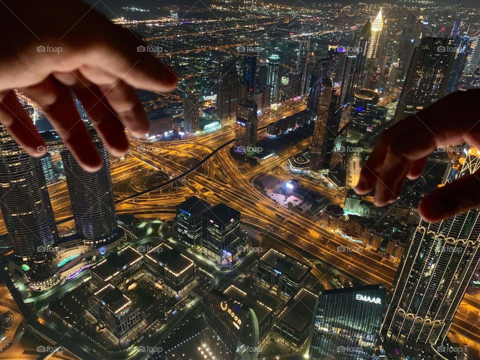 View from the top of Burj Khalifa in Dubai