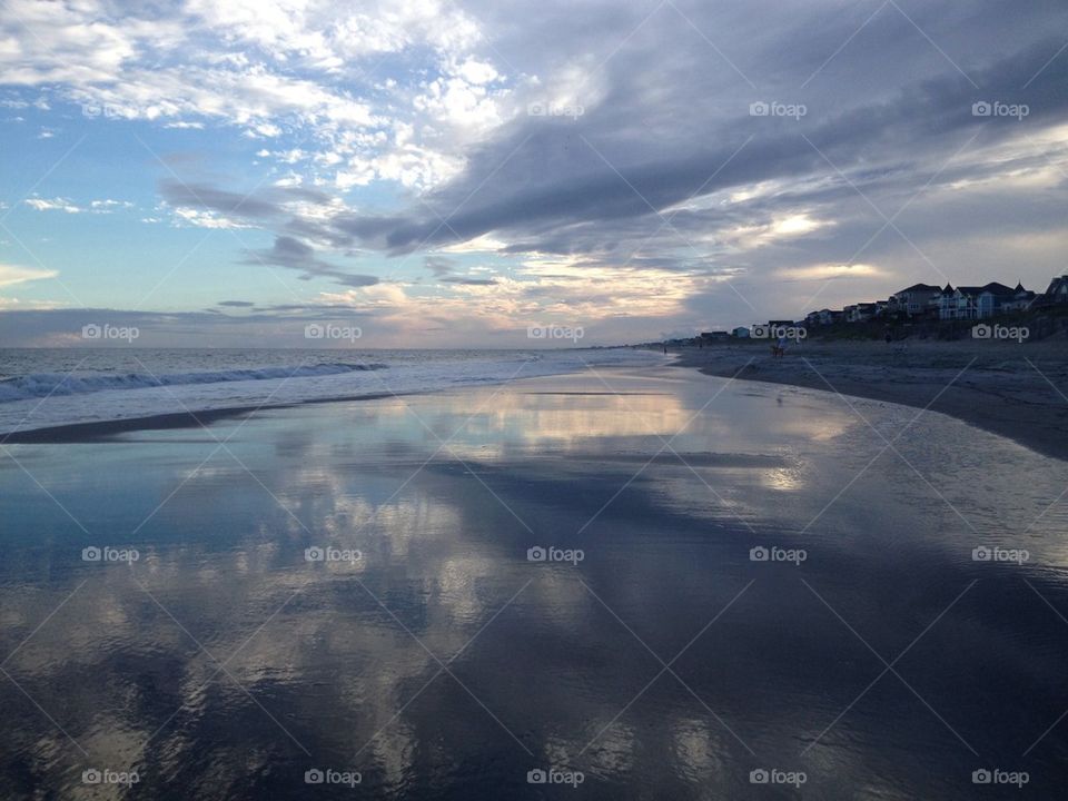 Cloudy beach sunset 