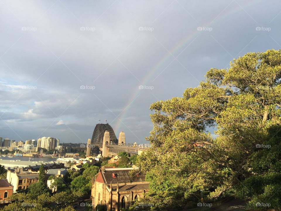 Rainbow over the bridge