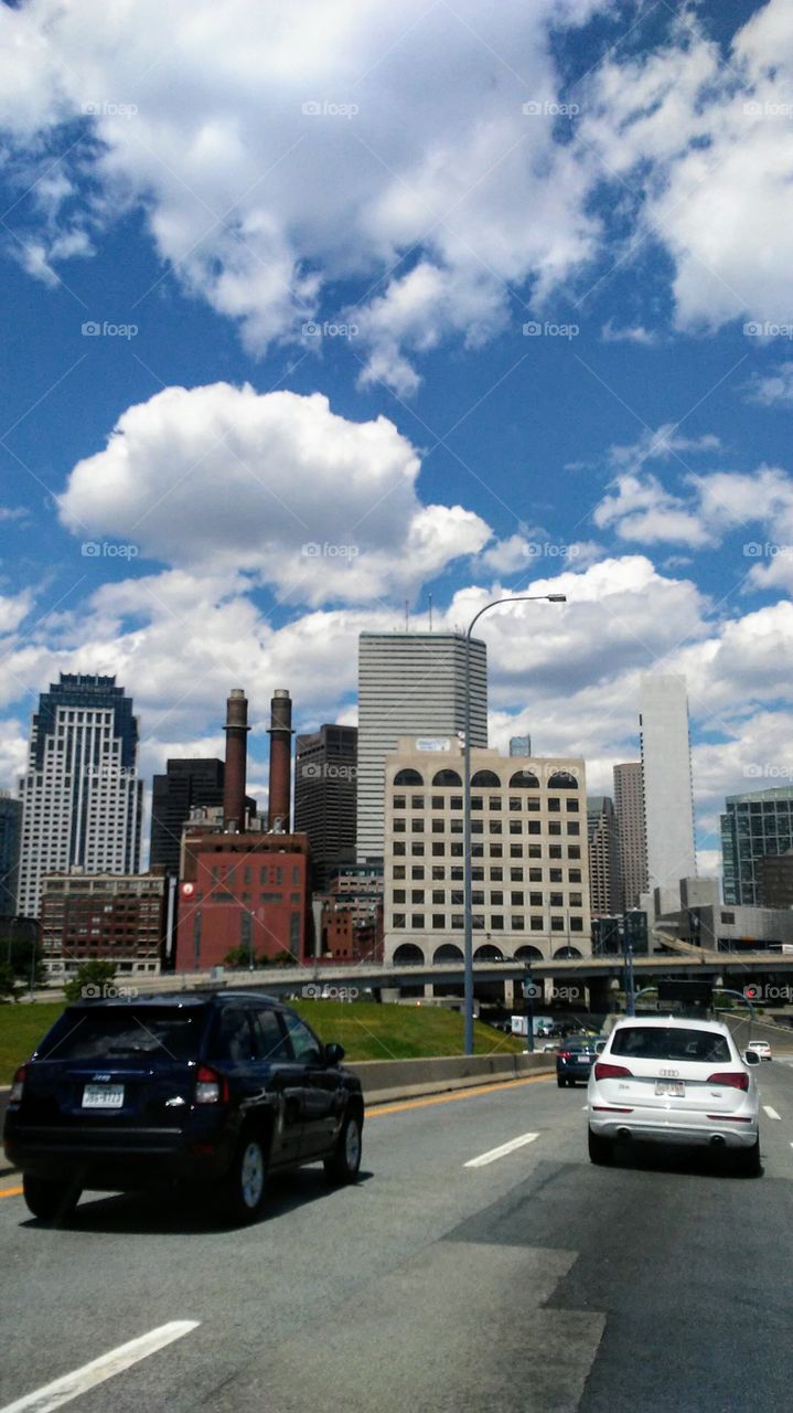 summer. city. clouds