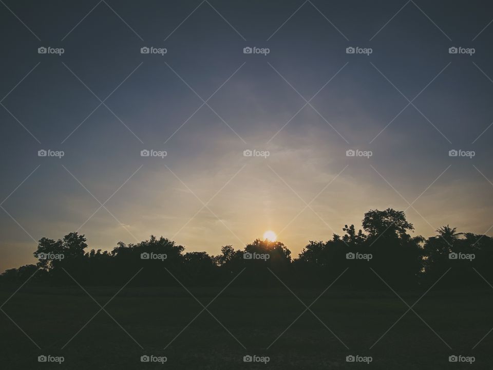 In the shadow sunset