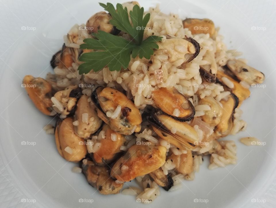 risotto with mussels