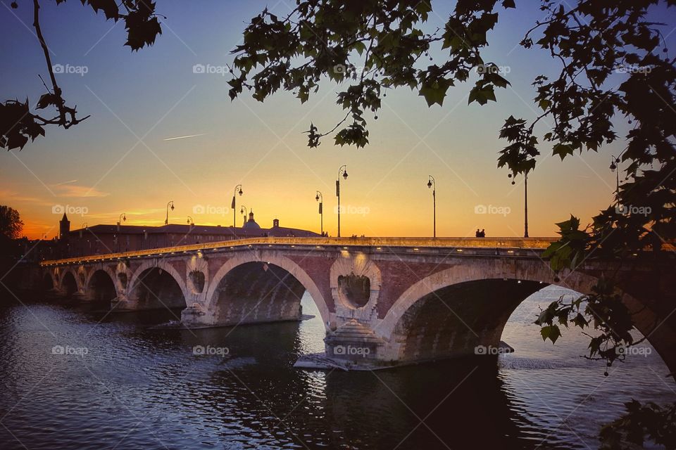 Toulouse bridge at sunset