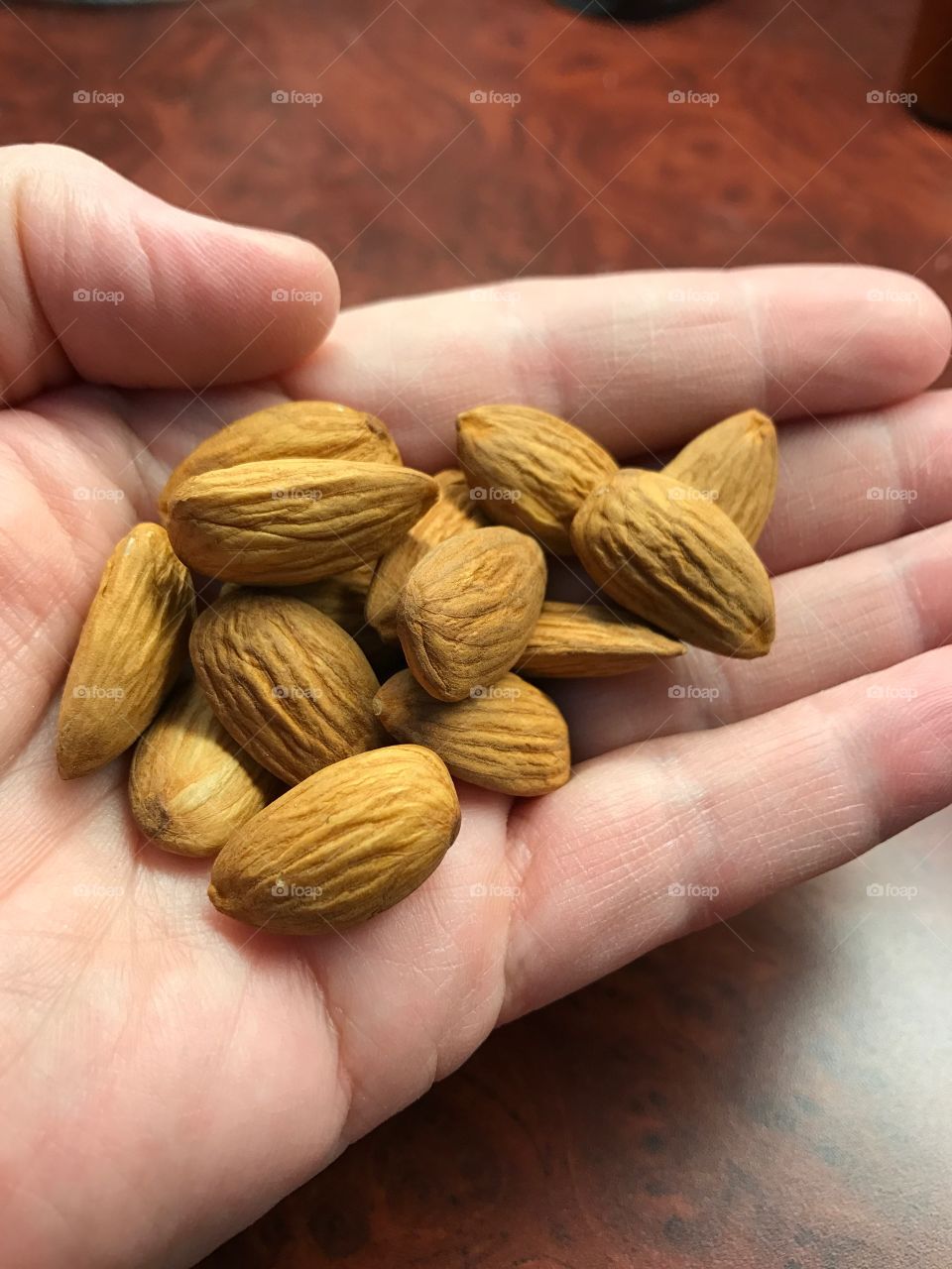 Raw almonds texture 