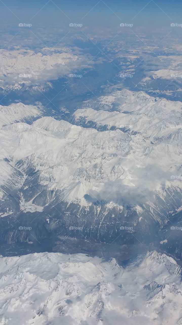 snow capped mountains