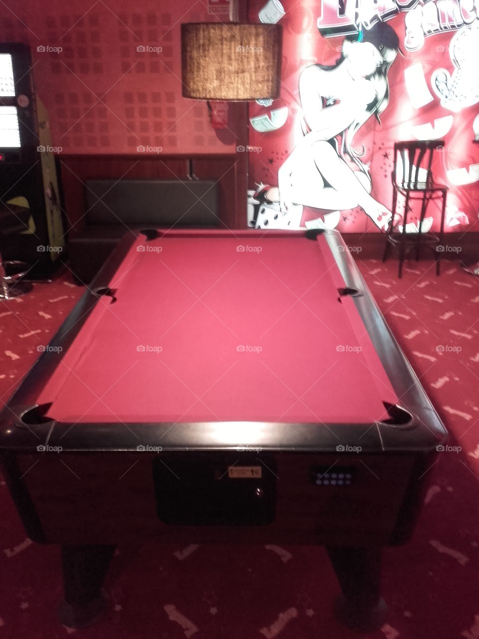 Red pool table