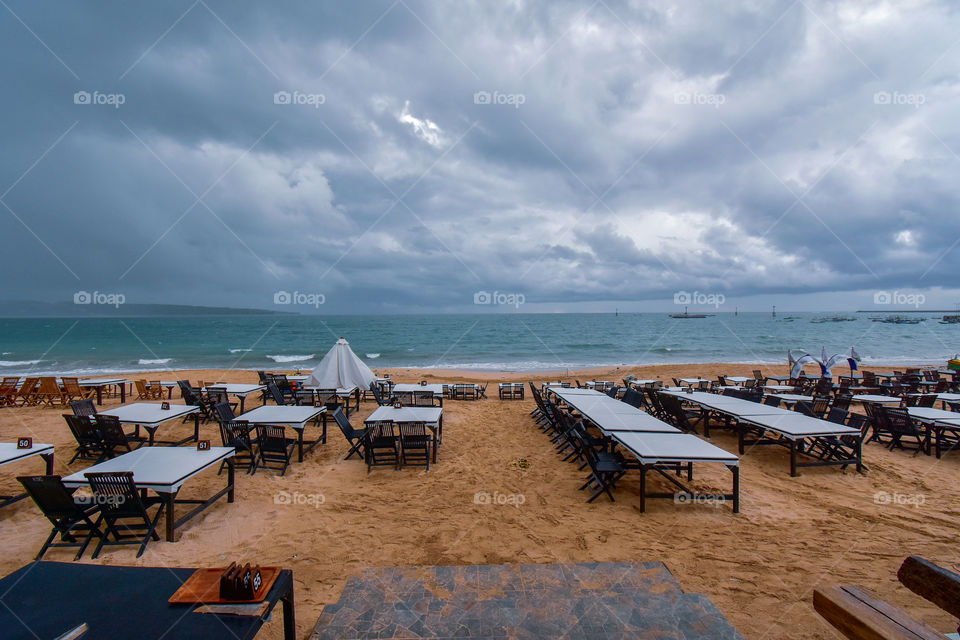landscape at the beach and resto